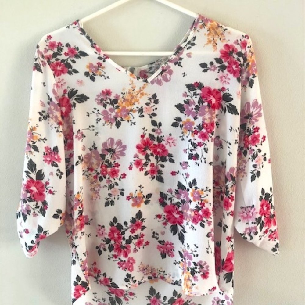 PRETTY PINK REPUBLIC FLORAL BLOUSE
